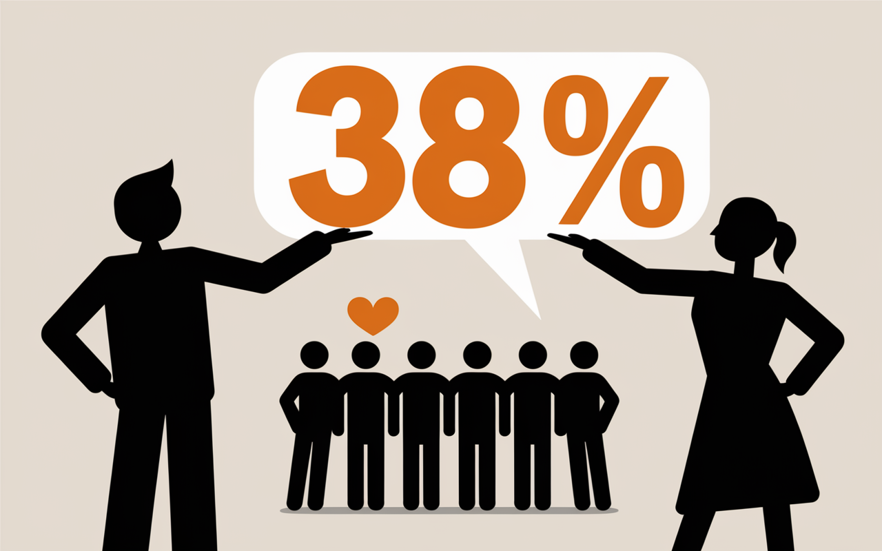 Silhouette s'éloignant chiffre 38 pourcent couper les ponts bipolaire