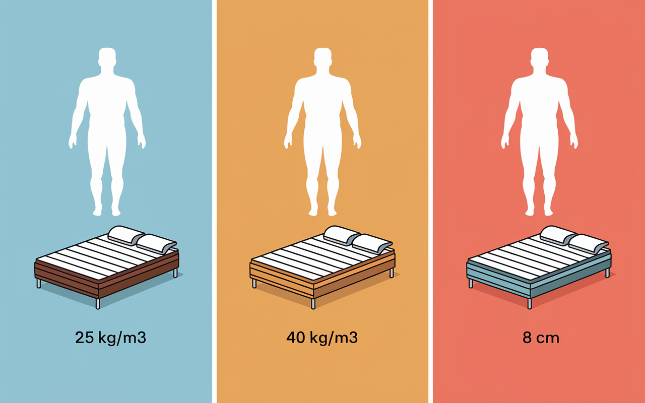comparatif densité épaisseur matelas mémoire de forme