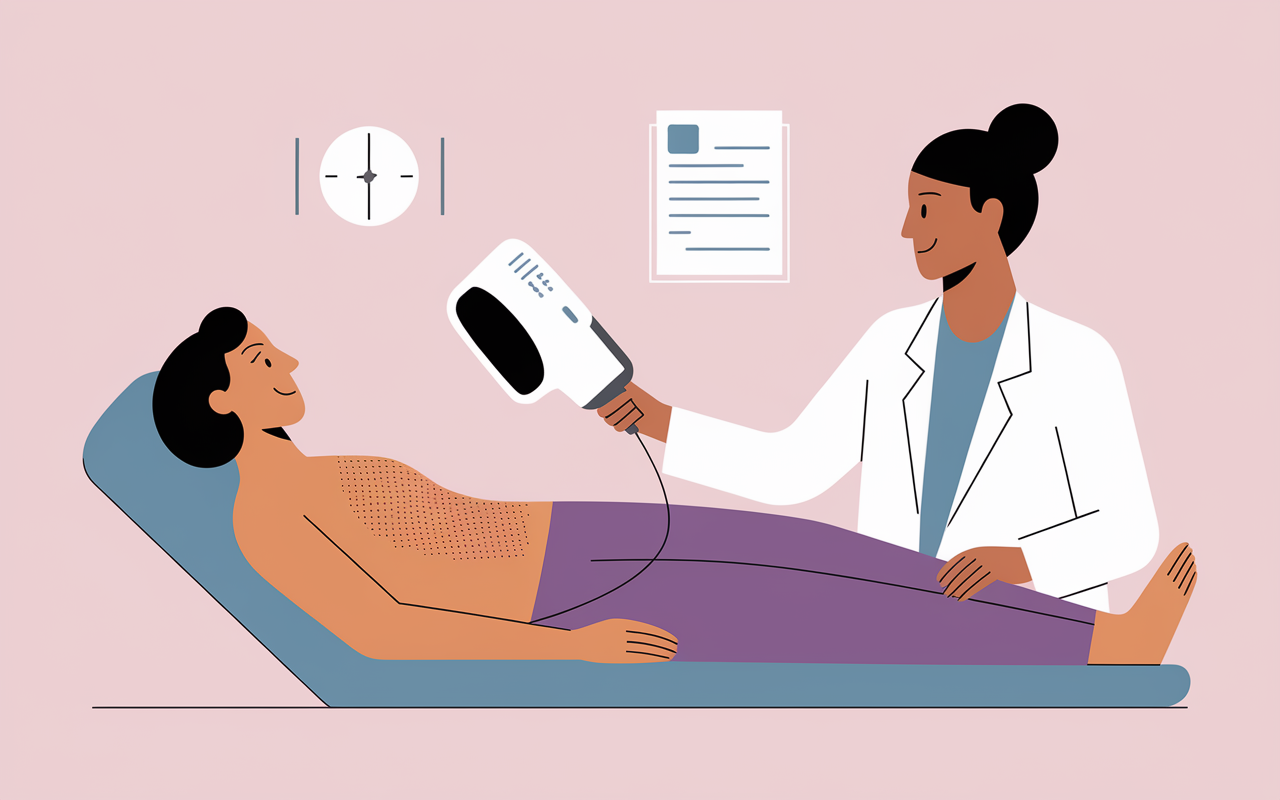 echographie cervicale patient sonde gel