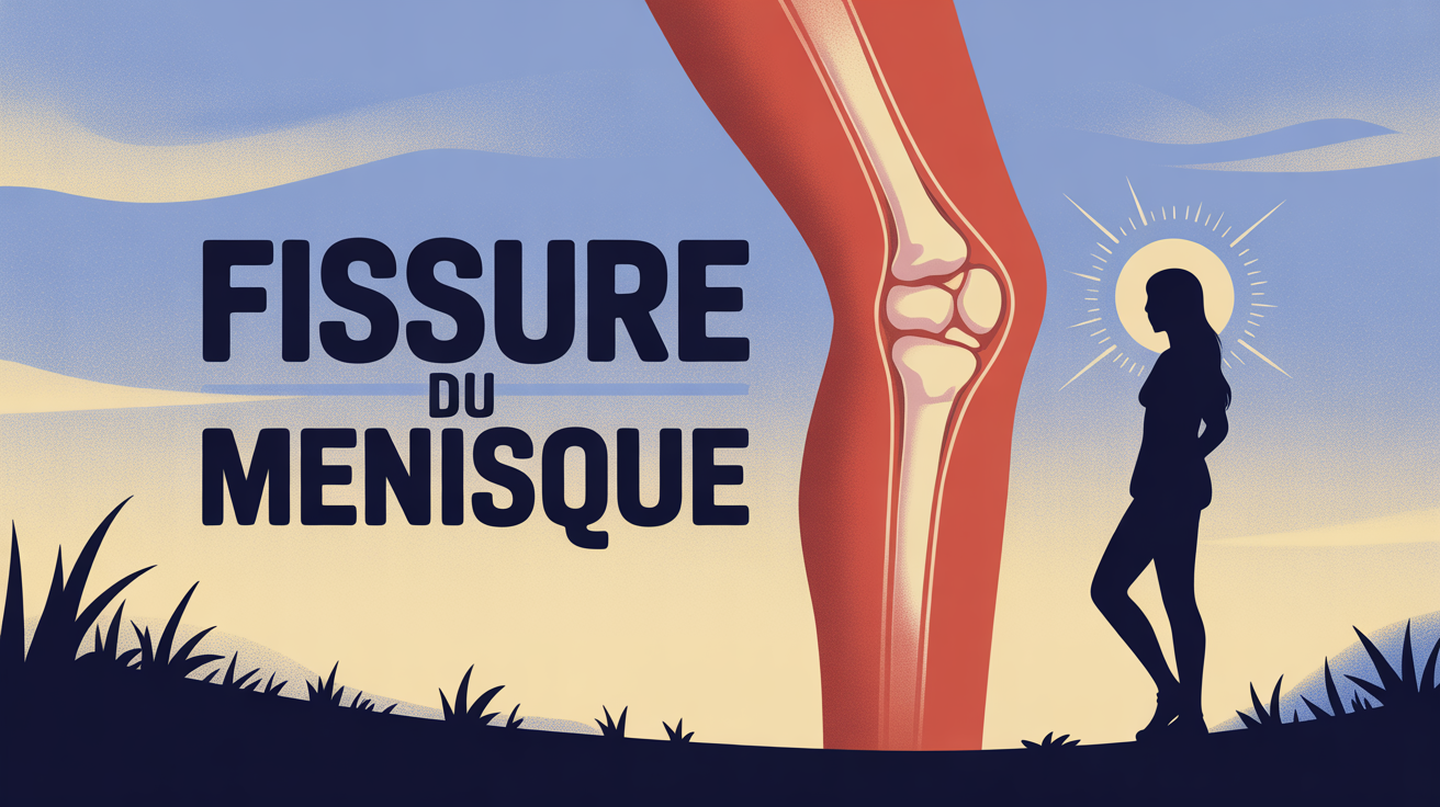 Silhouette debout genou fissure du menisque