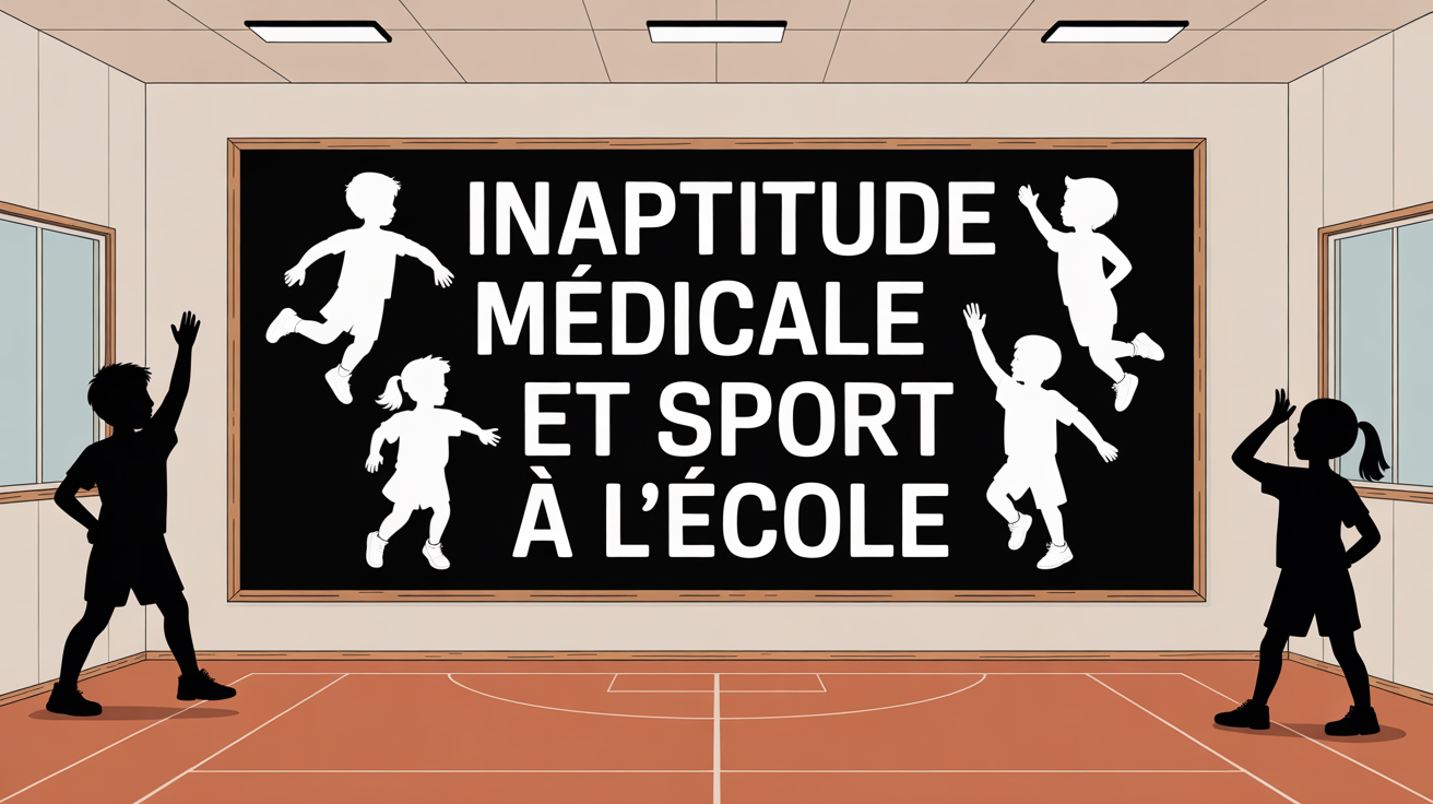 Inaptitude médicale à l'école silhouettes sportives