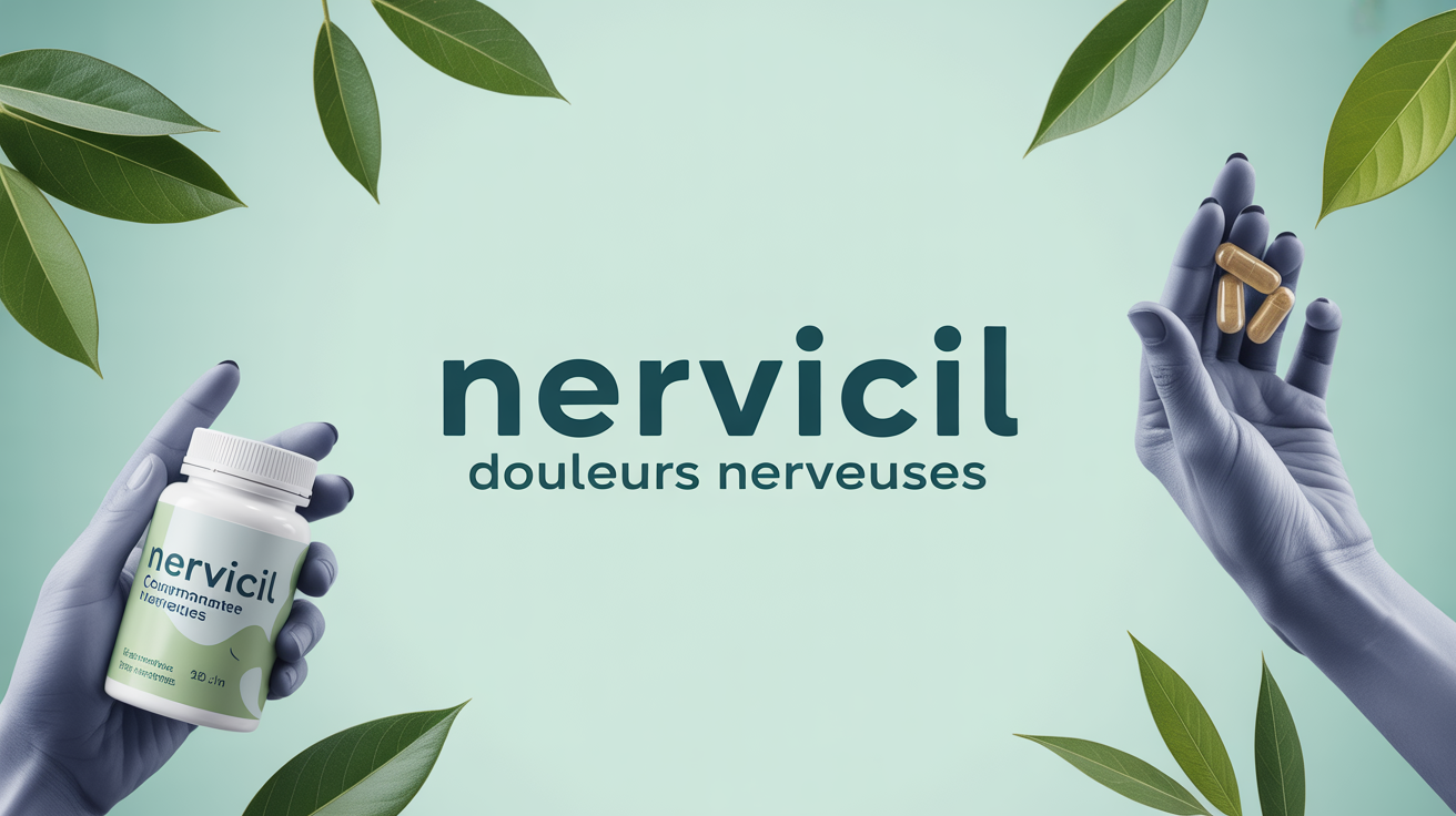 Boite de Nervicil et mains gélules douleurs nerveuses