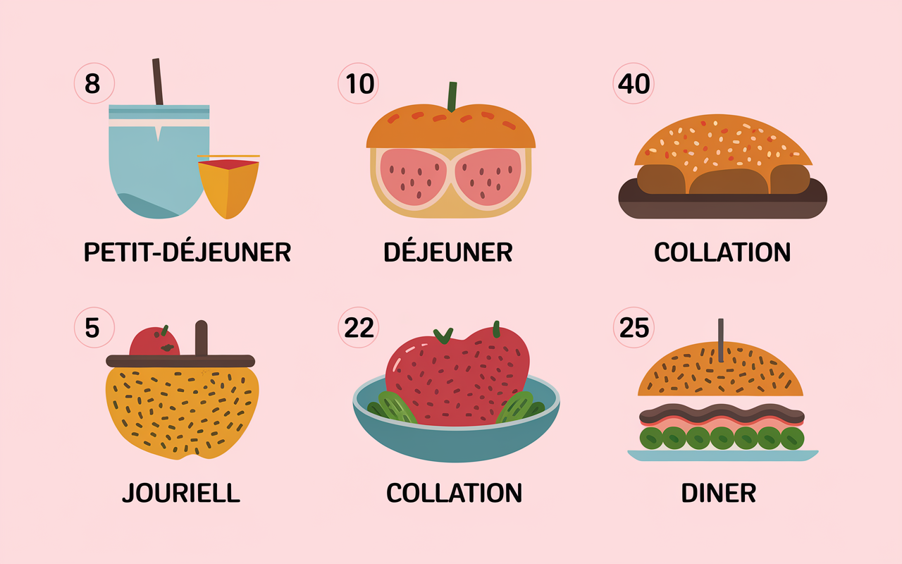 planning hebdomadaire visuel reequilibrage alimentaire