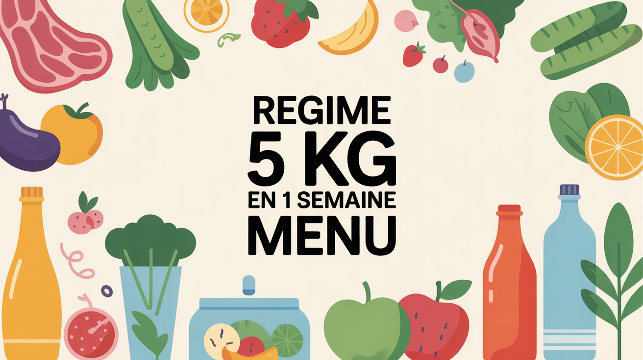 regime 5 kg en 1 semaine menu stylise table aliments