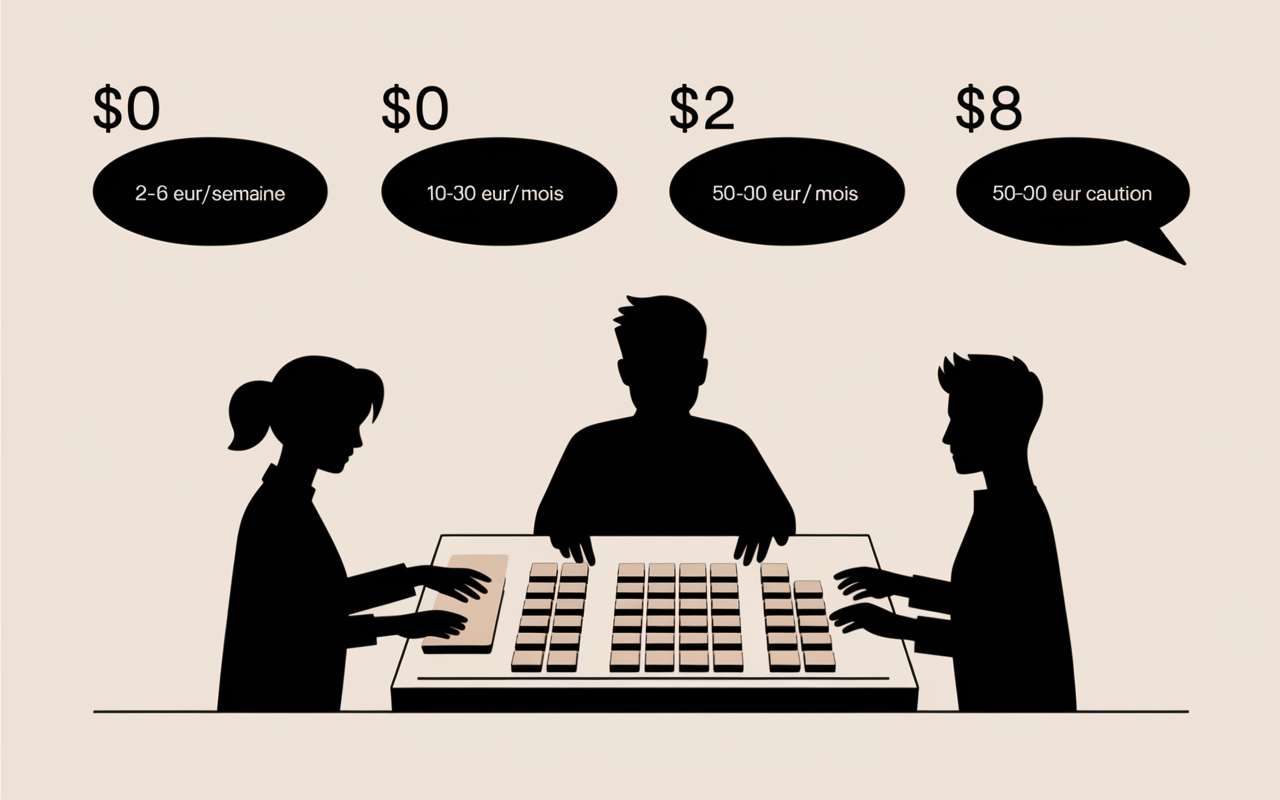 Tableau tarifs location bequilles sans ordonnance caution