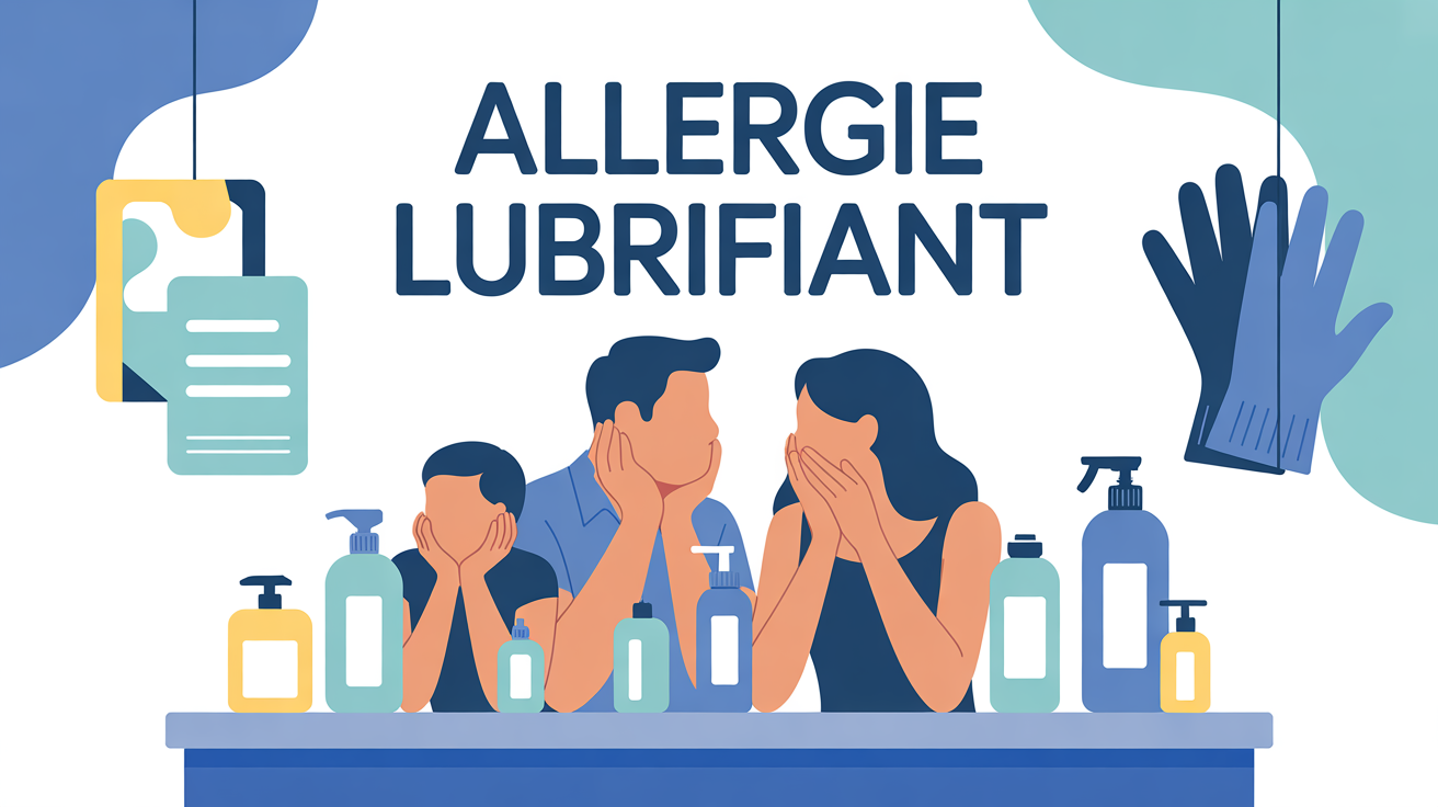 illustration allergie lubrifiant main famille gants