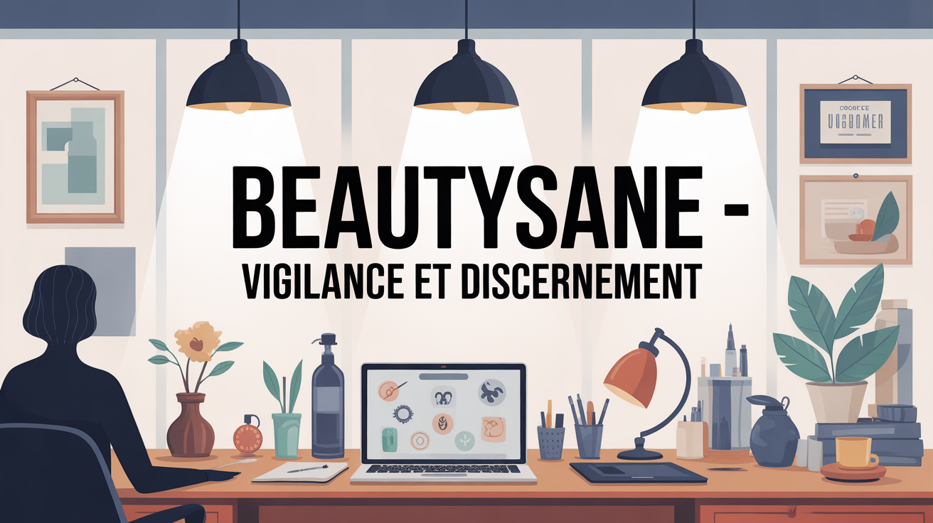 Illustration Beautysané vigilance bureau moderne texte central