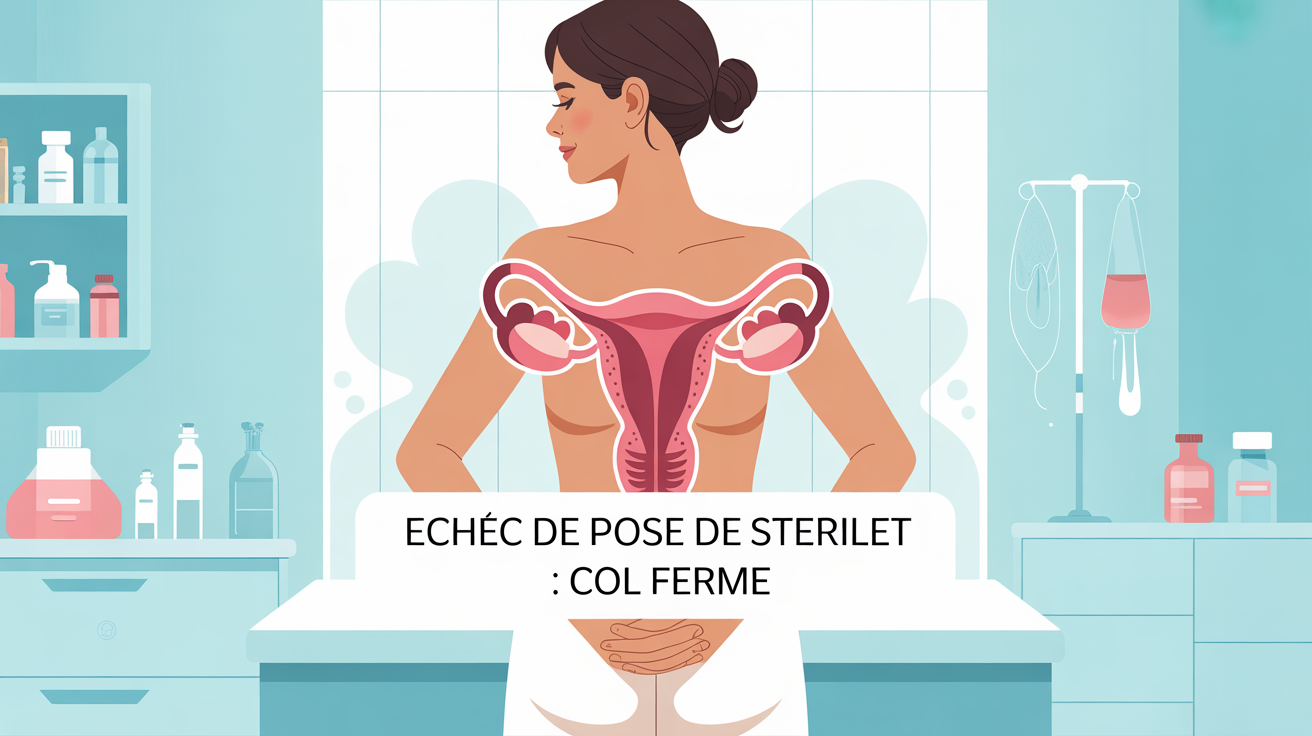 echec pose sterilet col ferme illustration cabinet medical