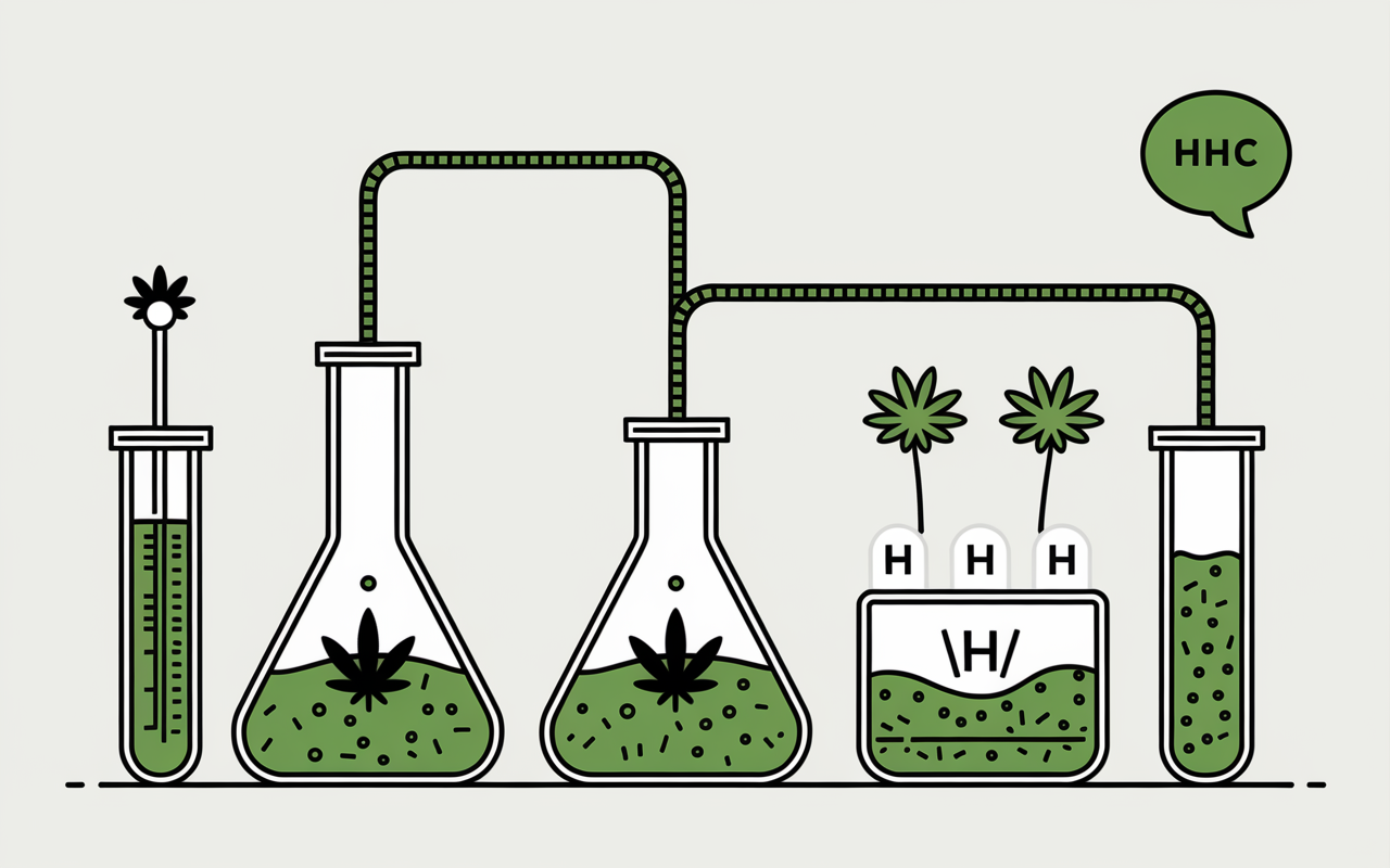 Schéma de fabrication HHC hydrogénation laboratoire