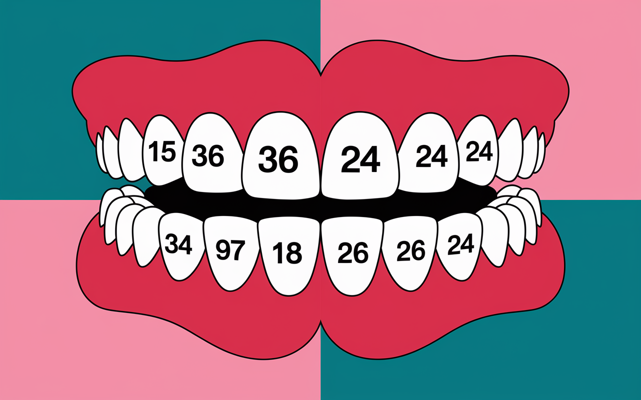 Schema numerotation dentaire positions dents
