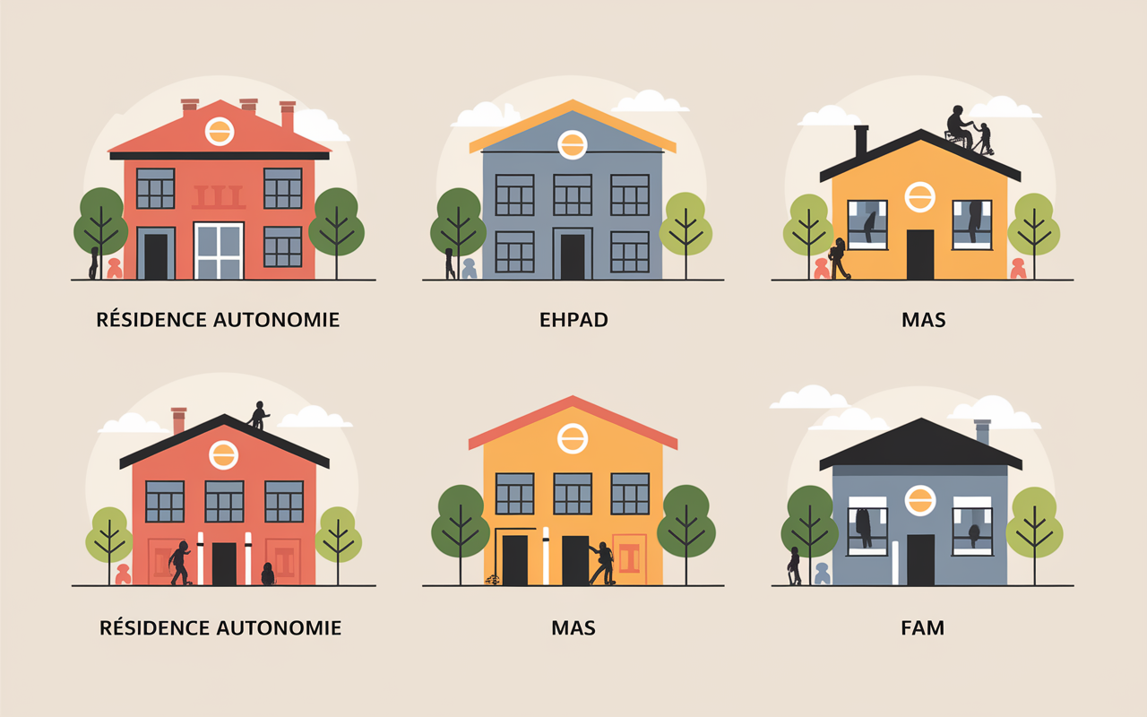 Schéma structures AOFPAH résidence autonomie EHPAD MAS FAM