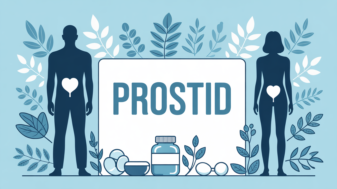 Illustration Prostid silhouettes panneau medical et cosmetique