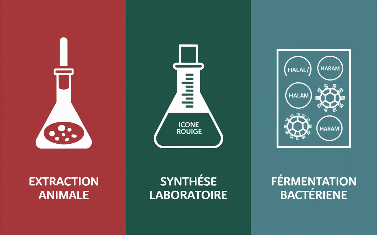 Tableau taurine halal synthese extraction comparatif