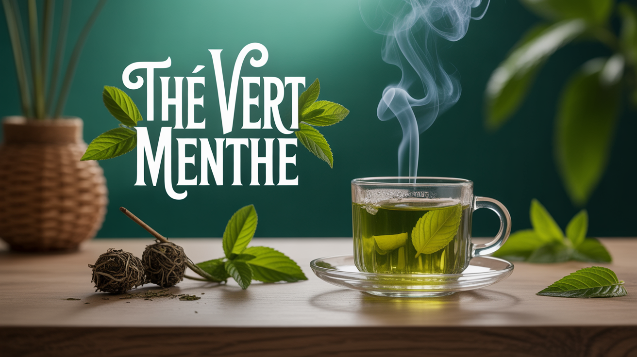tasse thé vert menthe ambiance chaleureuse sensorielle