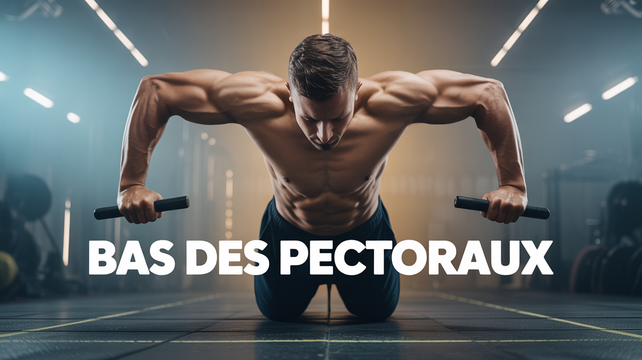 Bas des pectoraux homme dips torse musclé