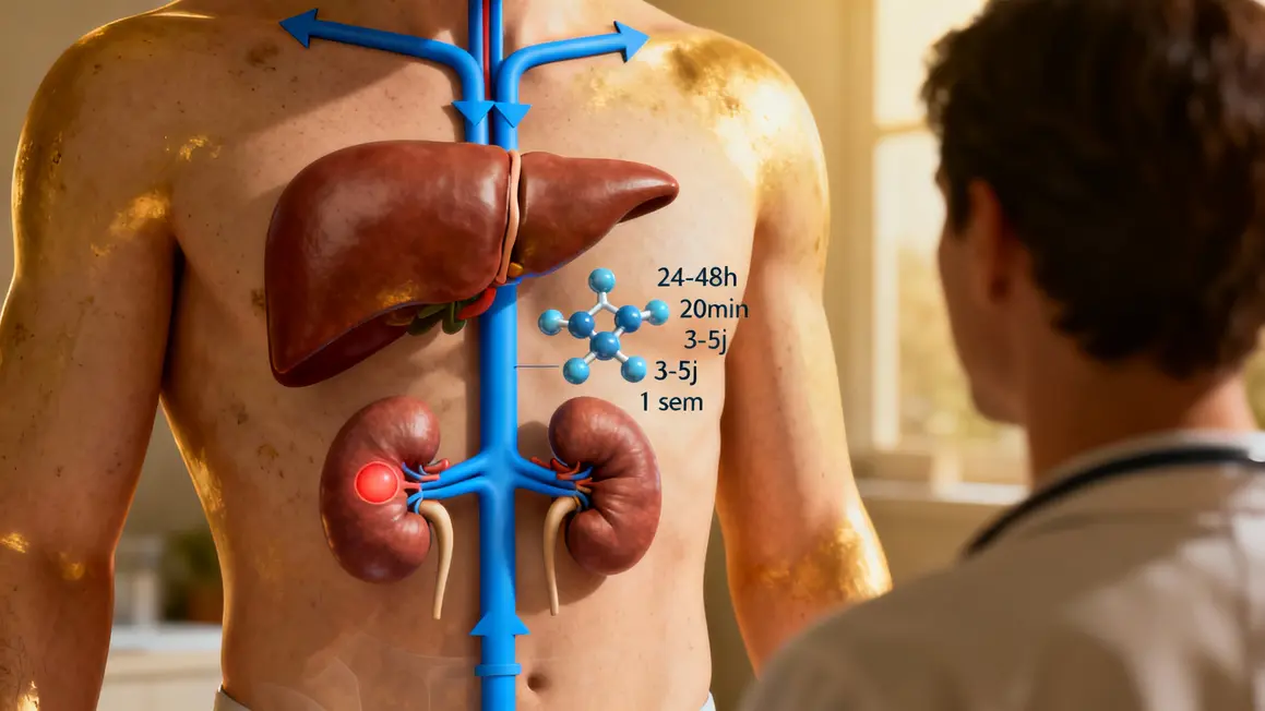 durée élimination chimio corps foie reins