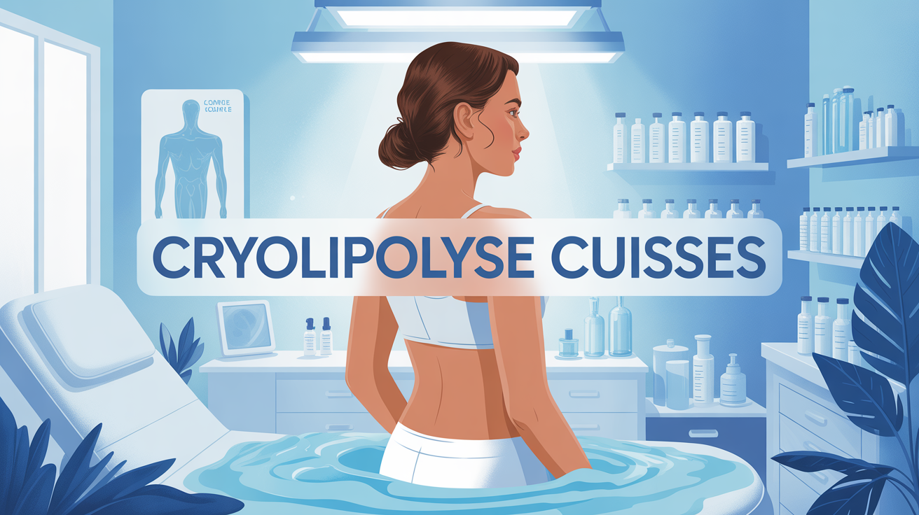 Illustration d'une cryolipolyse cuisses en environnement médical moderne