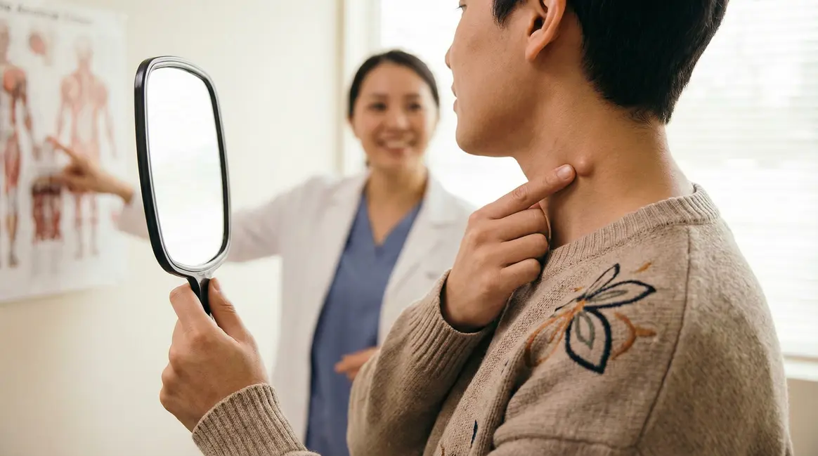 illustration photorealiste ganglion sus claviculaire symptome