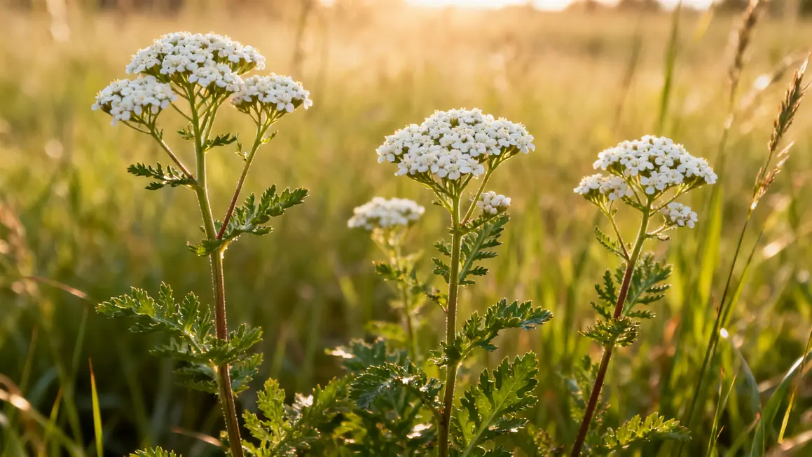 tiges fleurs achillee millefeuille