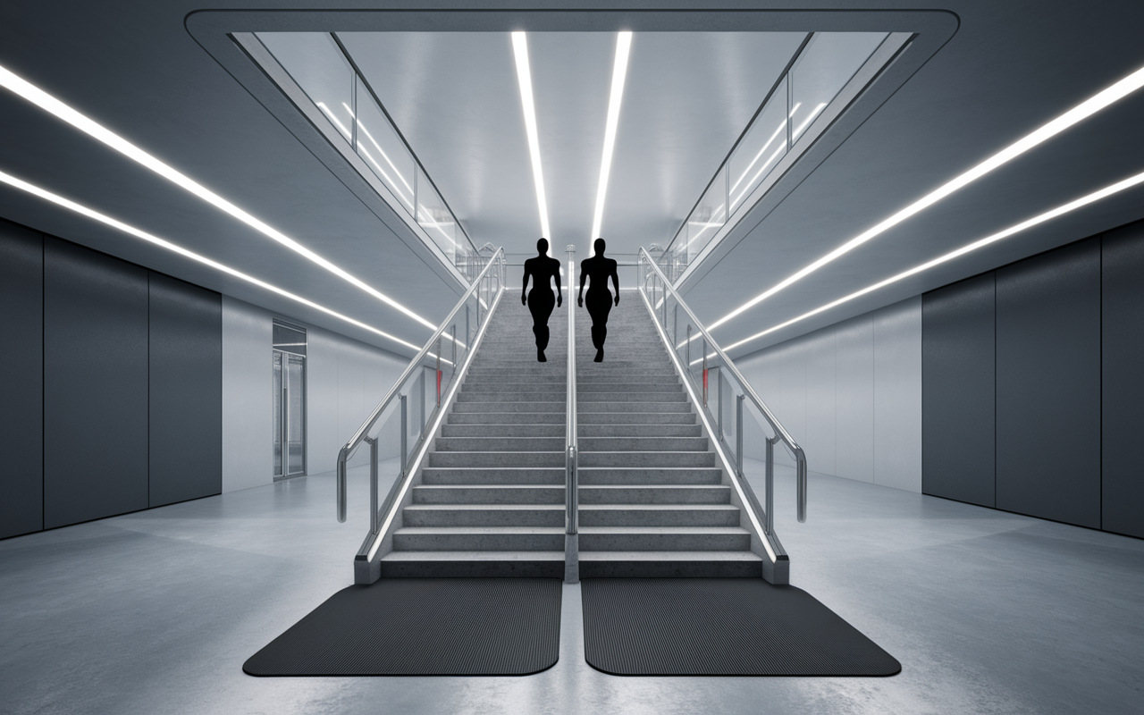 Machine escalier muscles jambes fessiers abdos salle