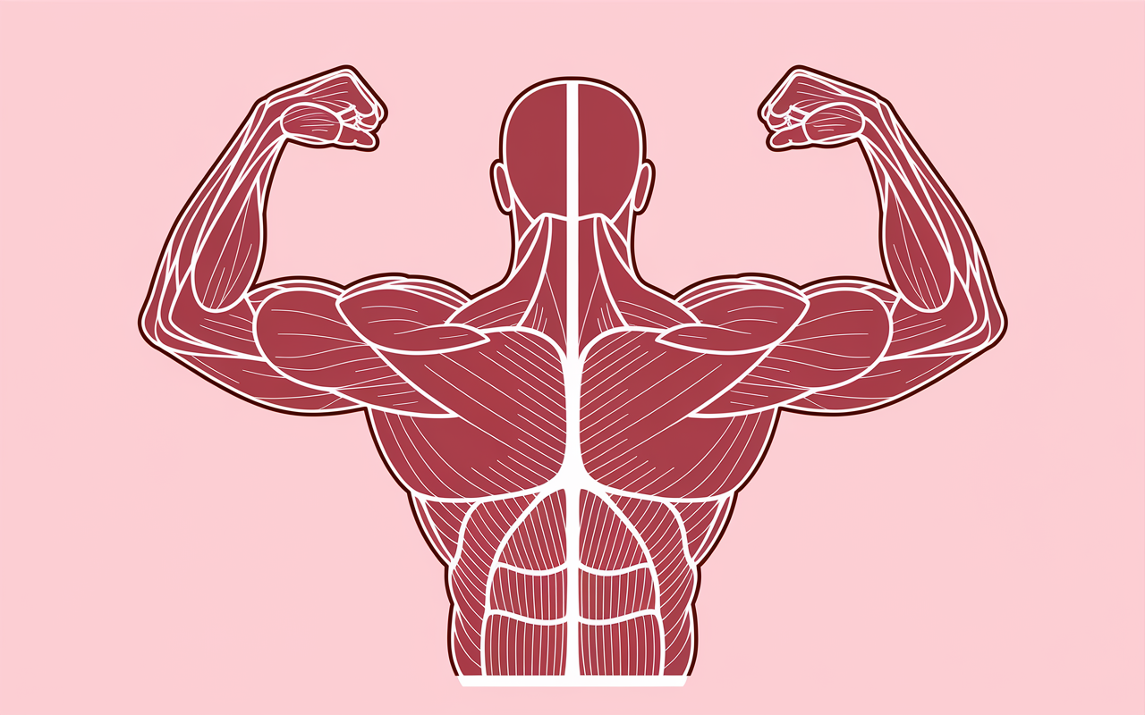 Bras en supination, muscles biceps visibles et flèche rotation