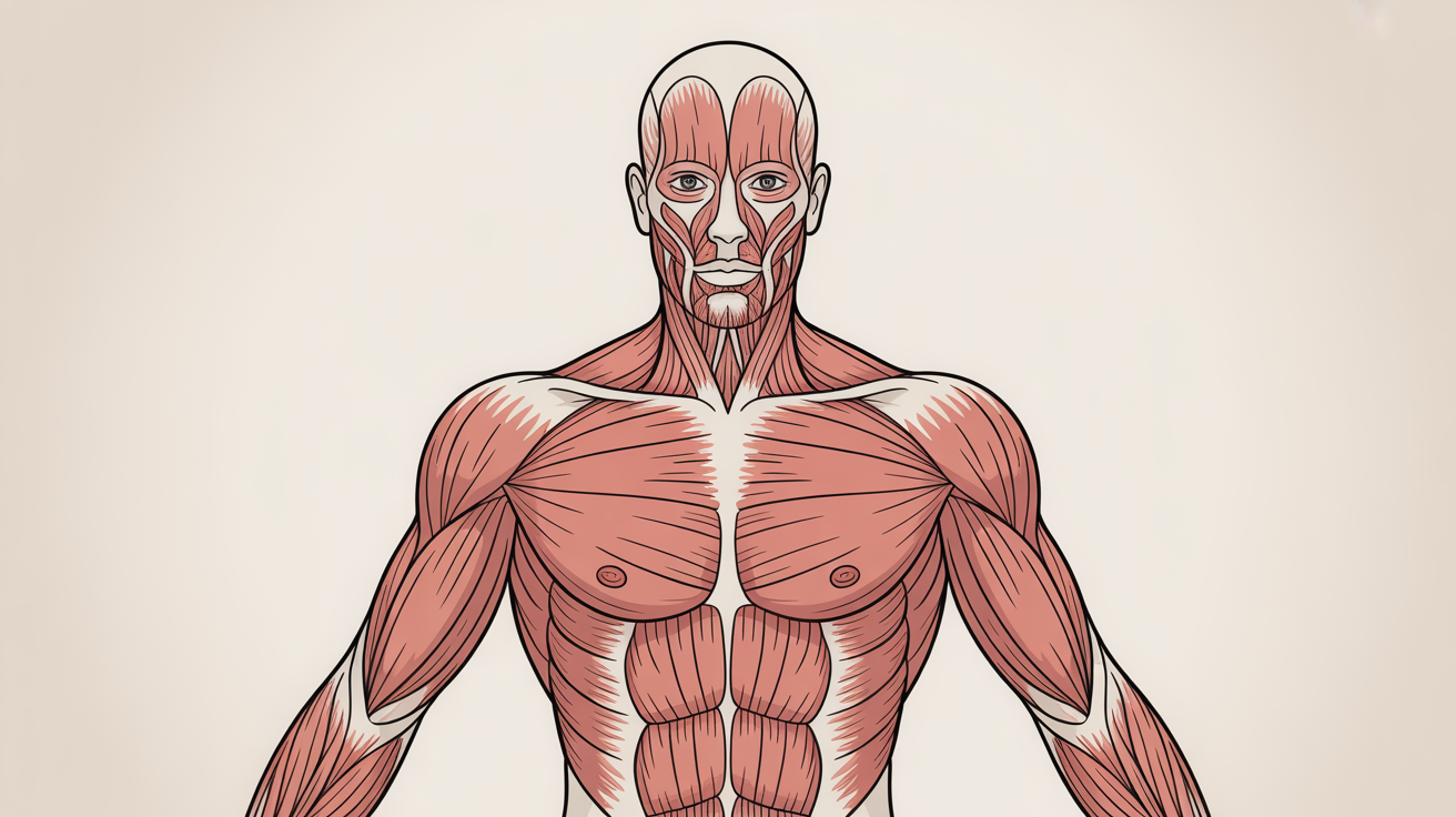 muscles du haut du corps schema stylise