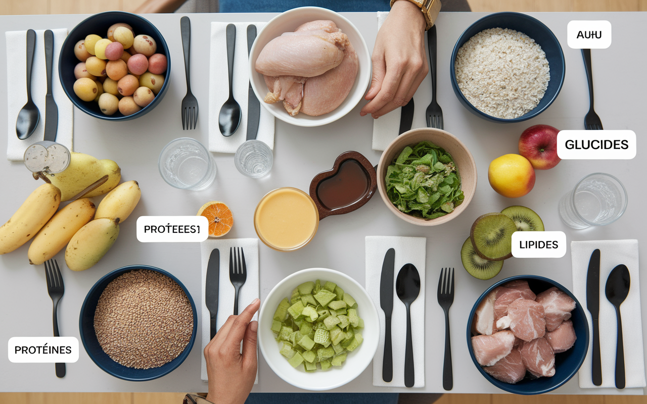 nutrition musculation féminine assiette diététique