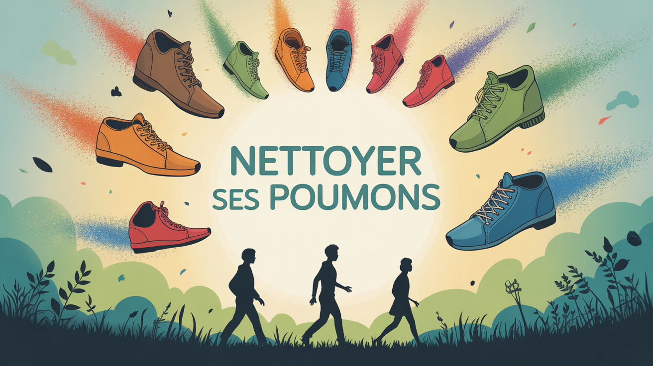 Illustration stylisée nettoyer ses poumons santé respiratoire