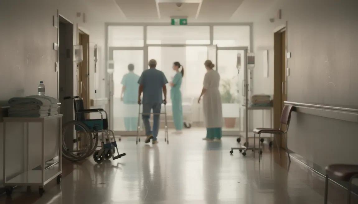 Couloir hopital moderne operation canal lombaire etroit