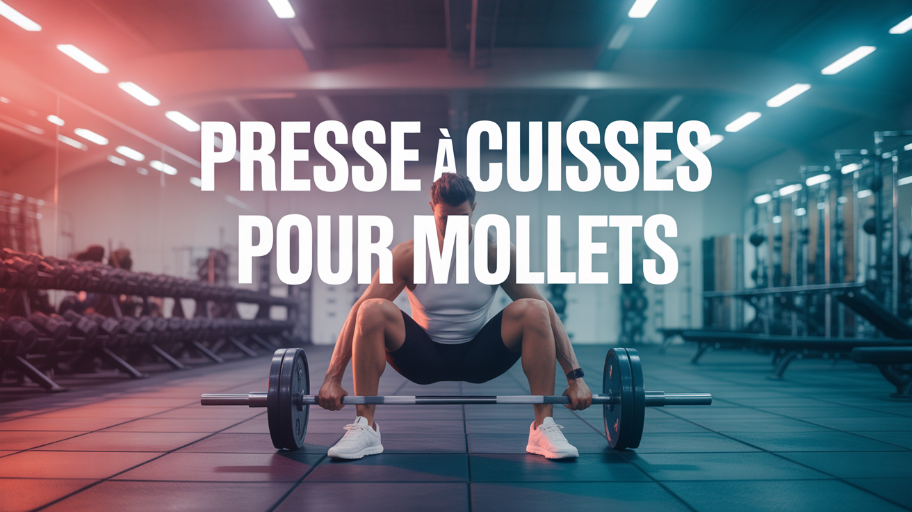 personne sur presse a cuisses accent mollets contractes