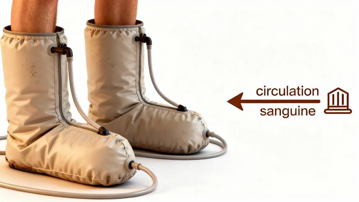 Schema bottes pressotherapie circulation sanguine relaxation