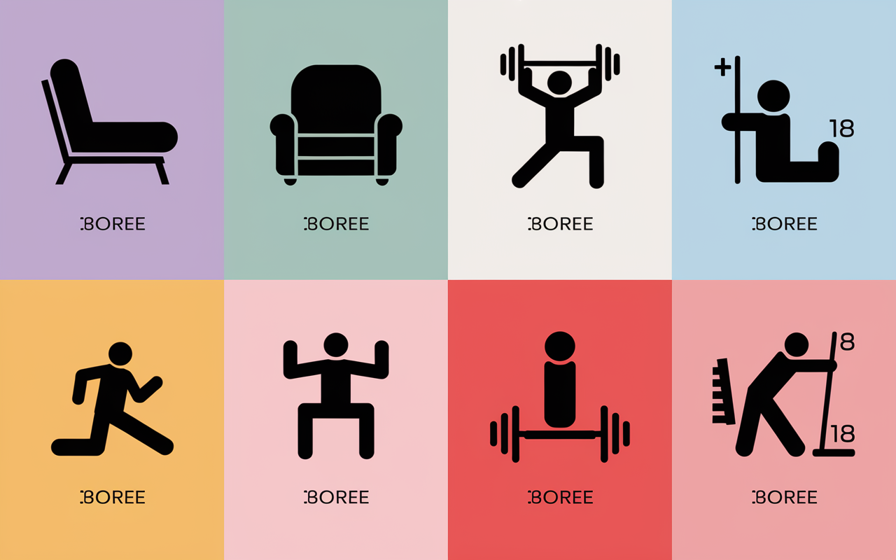 planning musculation maison sans materiel pictogrammes exercices