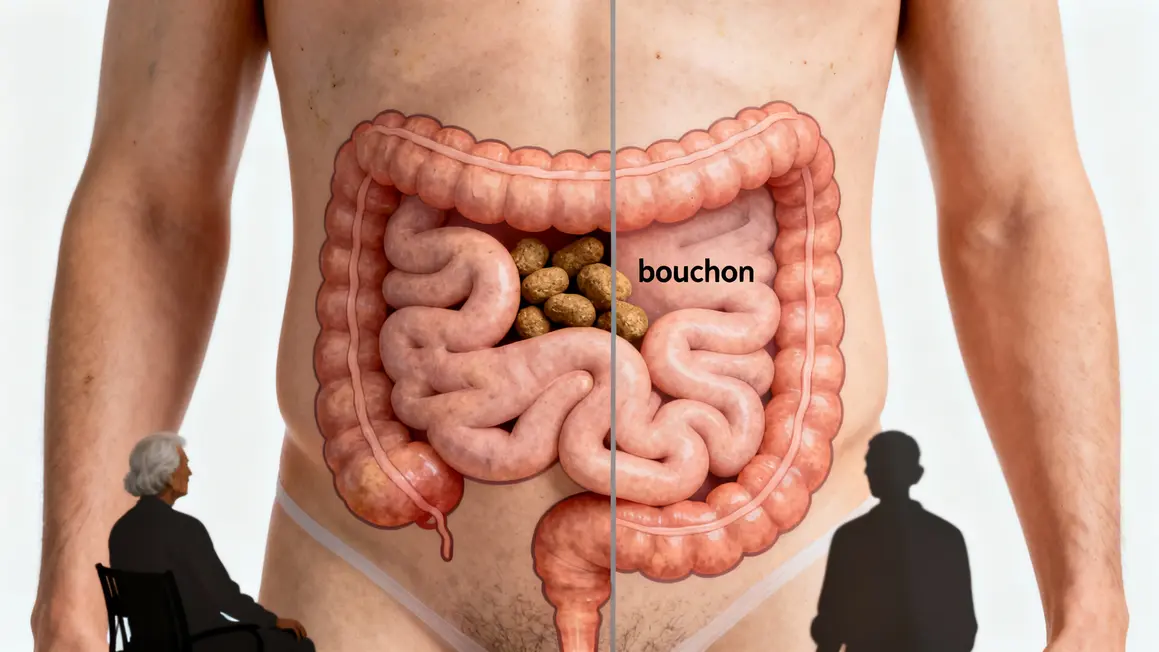 Schéma pédagogique du bouchon intestinal