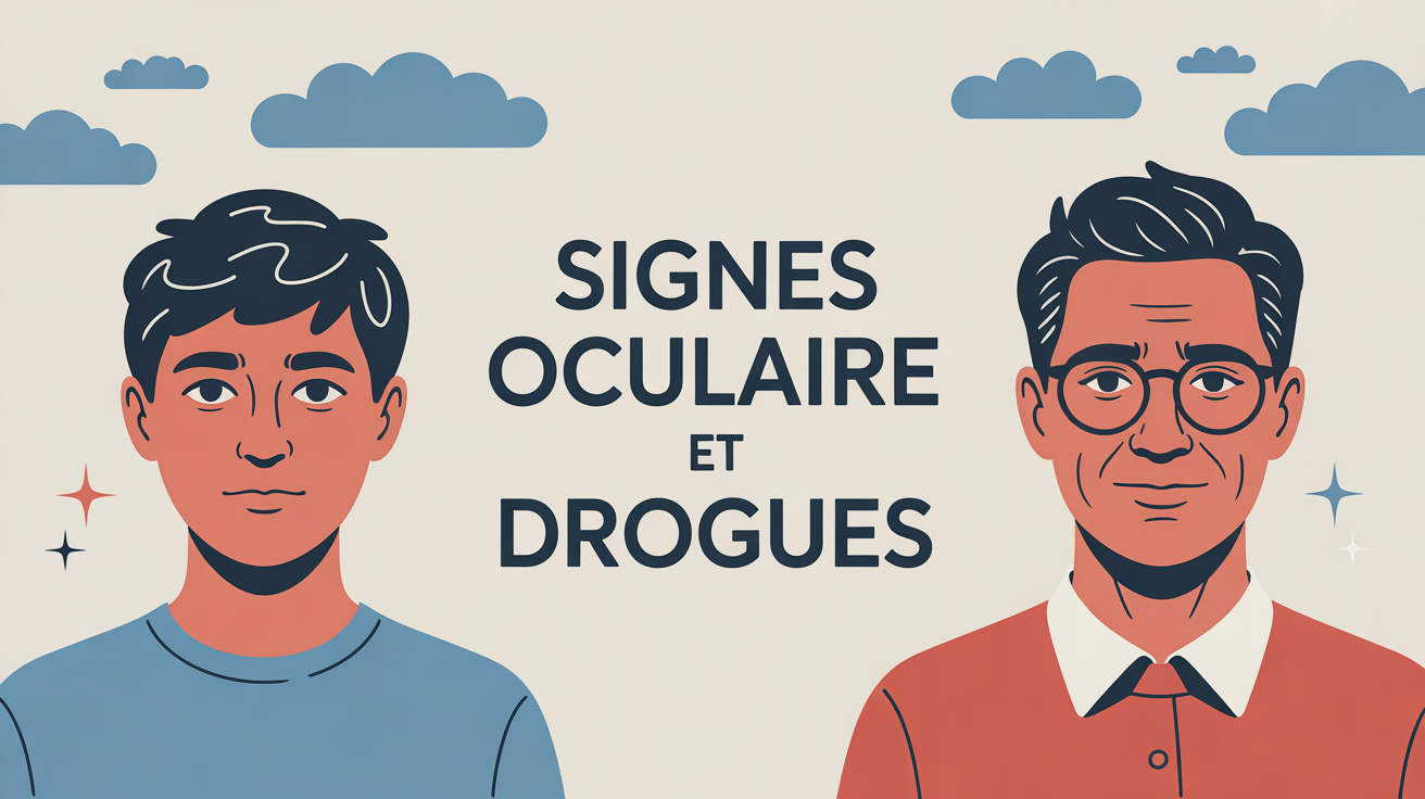 illustration signes oculaires et drogues adolescent parent
