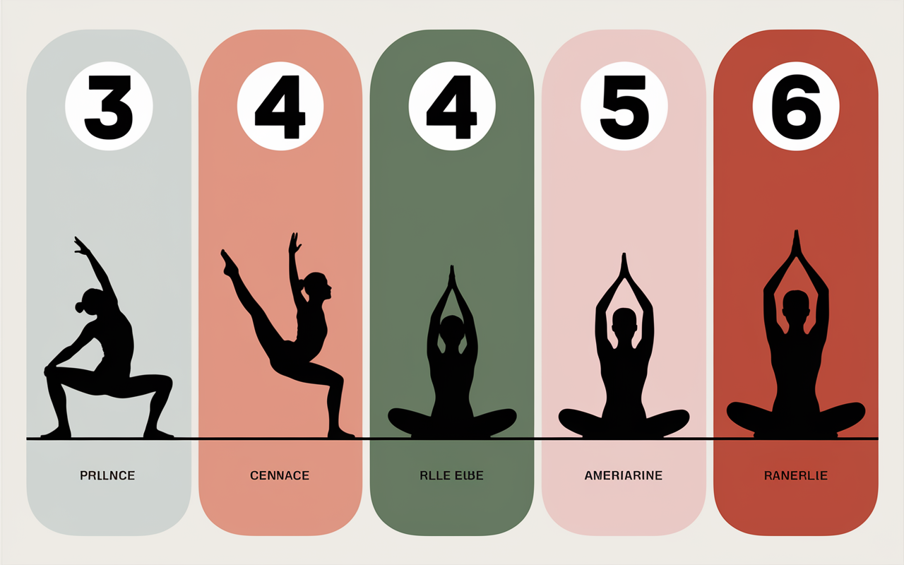 tableau avec postures de yoga pour mots fléchés