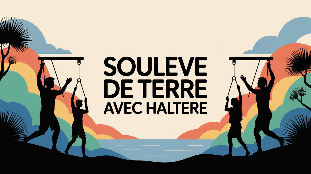 Souleve de terre avec haltere silhouettes vue laterale dynamique