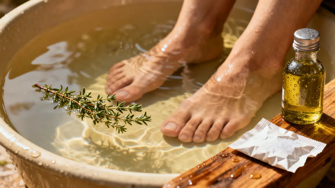 Bassine bain pieds qui brulent, remèdes visibles