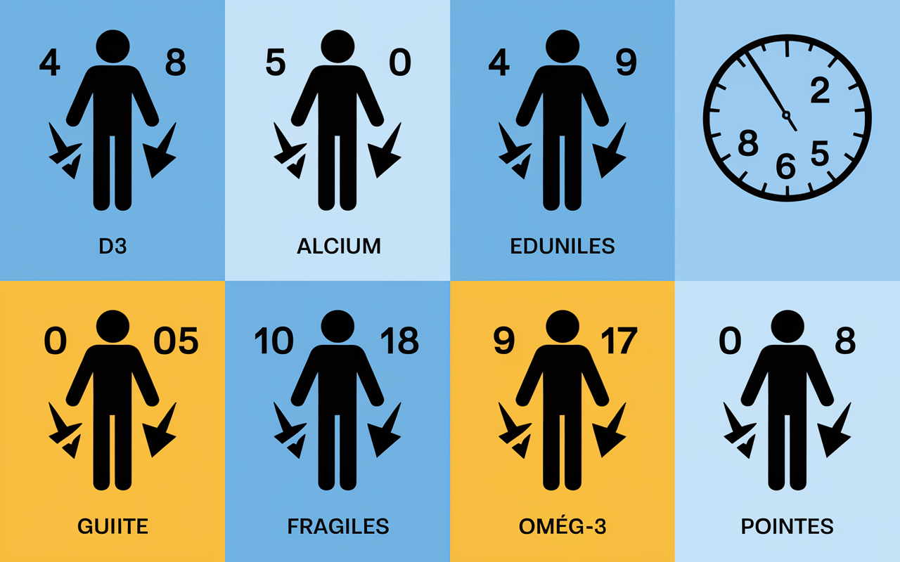 Schema carences vitamines senior 80 ans pictogrammes