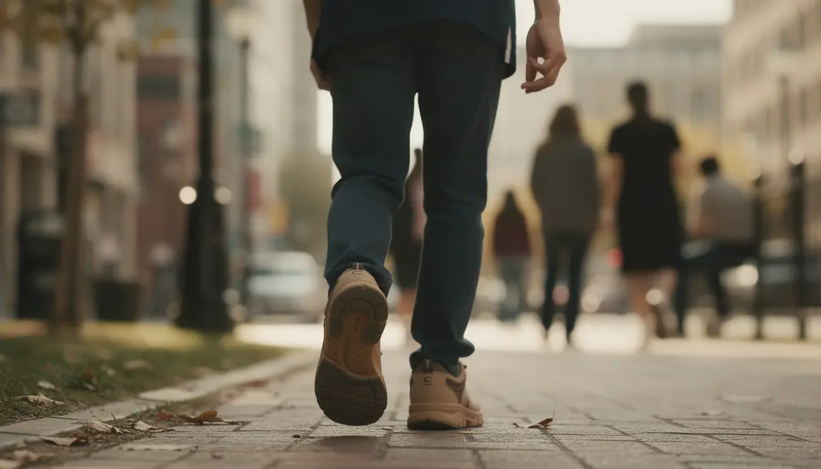 Personne marche chaussures larges hallux valgus