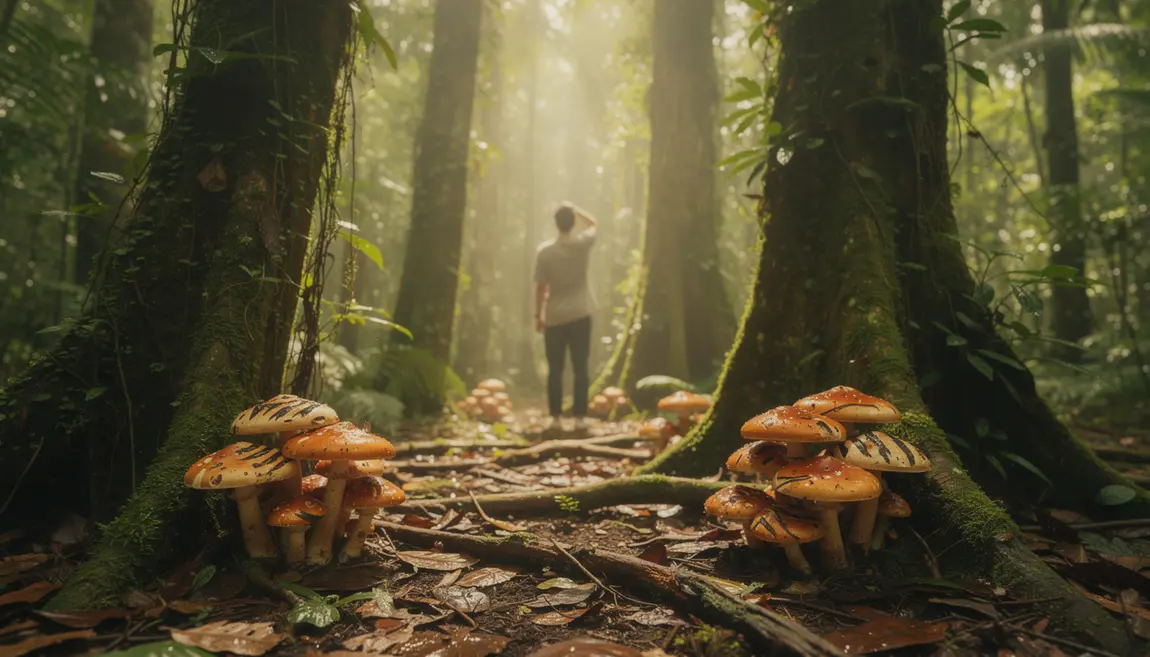 Forêt tropicale Lignosus rhinoceros champignon santé respiratoire