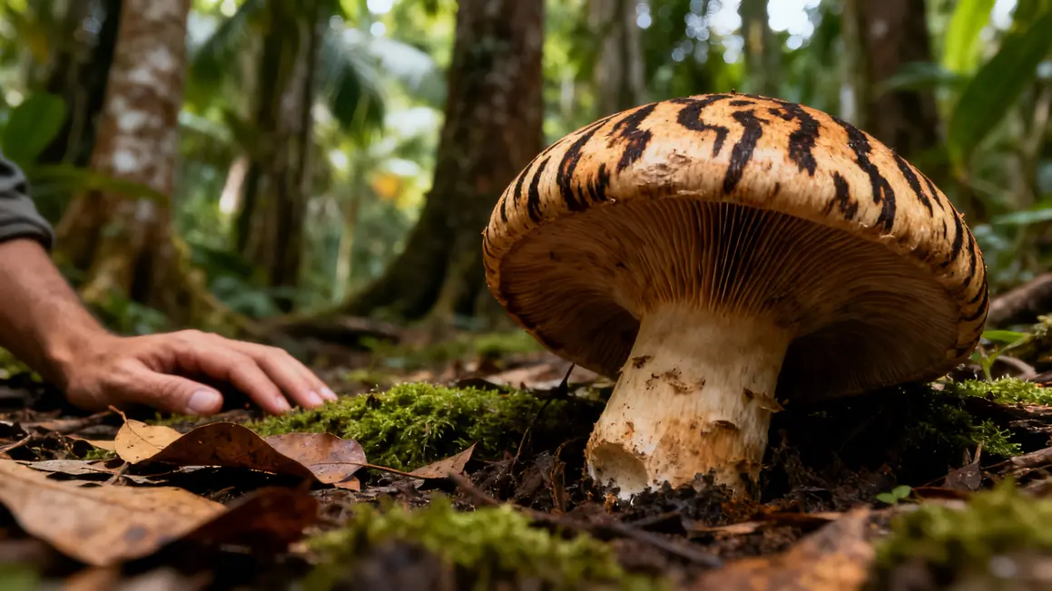 Champignon tigre Lignosus rhinoceros forêt santé respiratoire