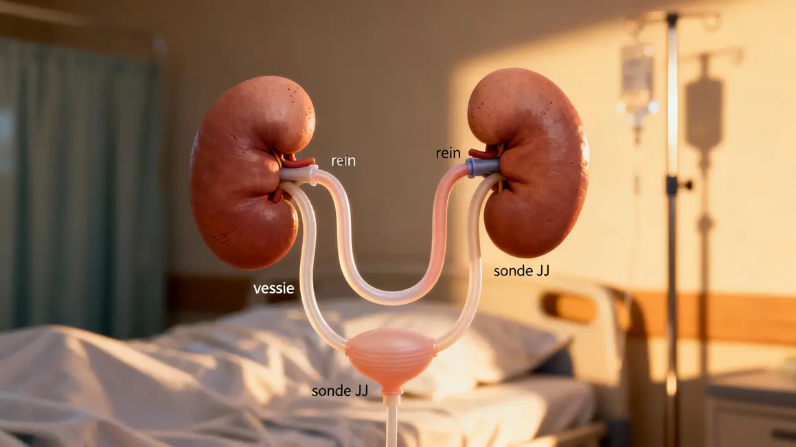 Schéma sonde JJ rein vessie