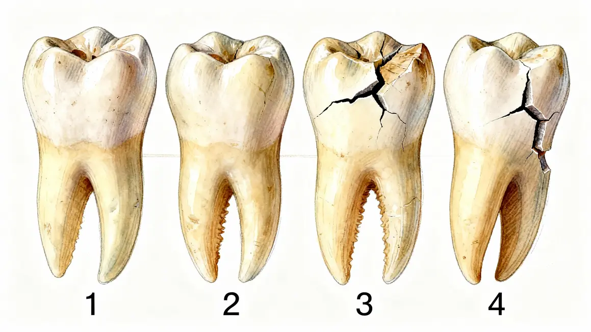Schéma fracture dent cassée explications types