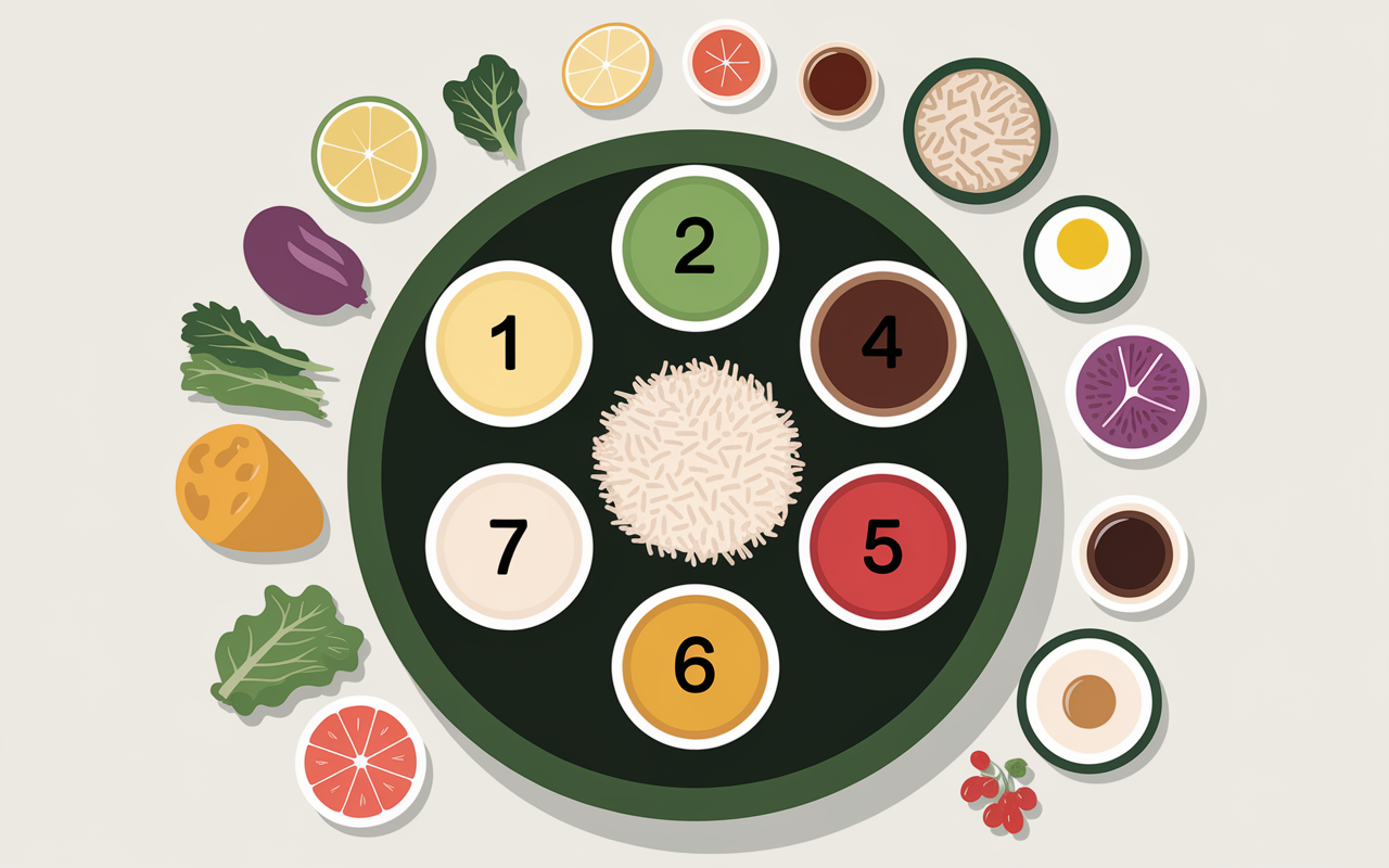 5 bols une bonne sauce pour salade de riz