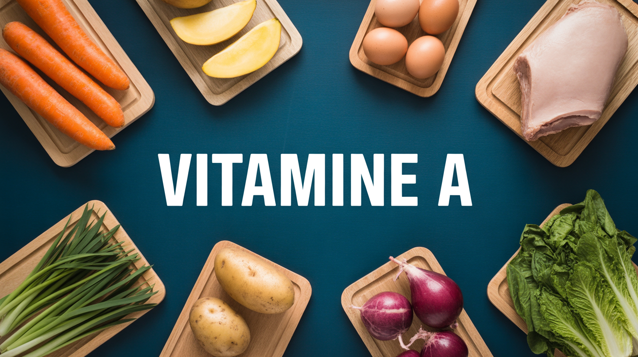 vue dessus aliments riches en vitamine a
