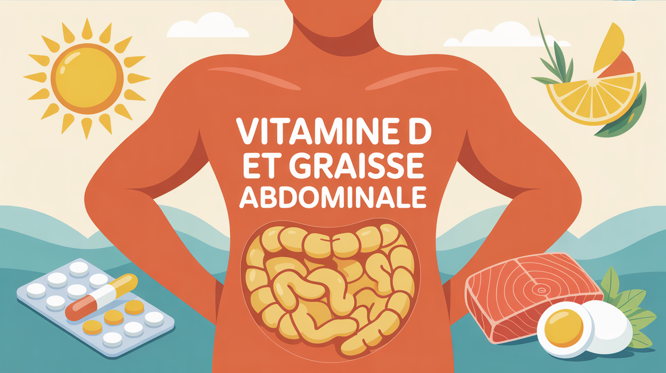 vitamine d et graisse abdominale illustration ventre soleil aliments