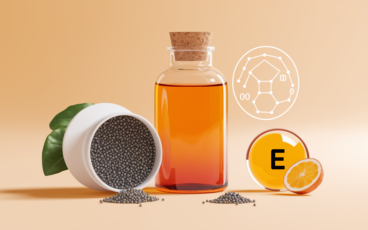 vitamine e et cheveux flacon baie molecule