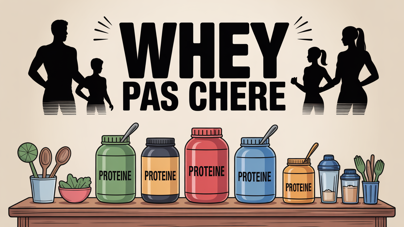 illustration whey proteine pas cher, famille, shakers