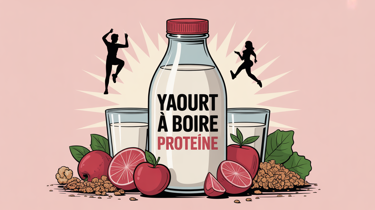 yaourt a boire proteine bouteille et fruits rouges