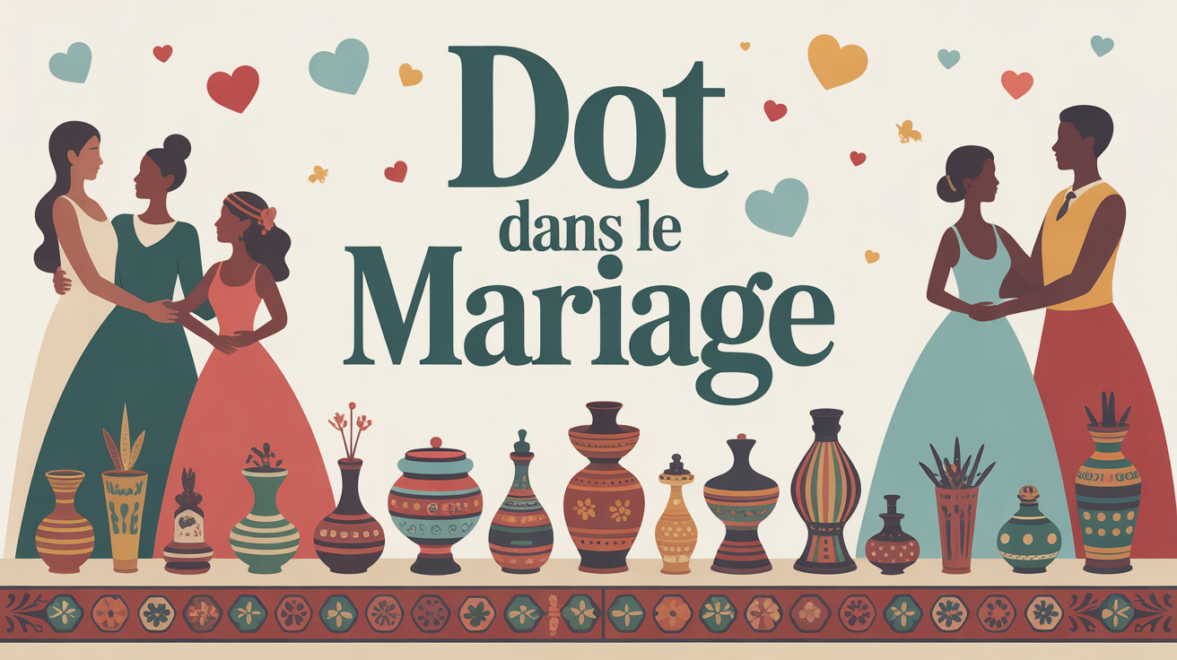 Silhouettes familles dot mariage objet tradition